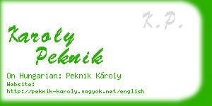karoly peknik business card