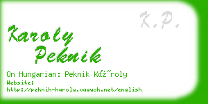 karoly peknik business card